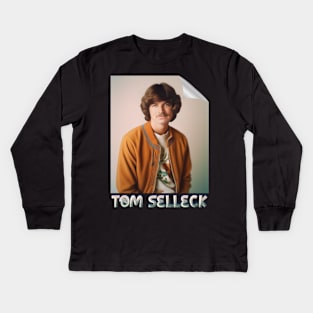 vintage colorfull tom selleck poster 2 Kids Long Sleeve T-Shirt